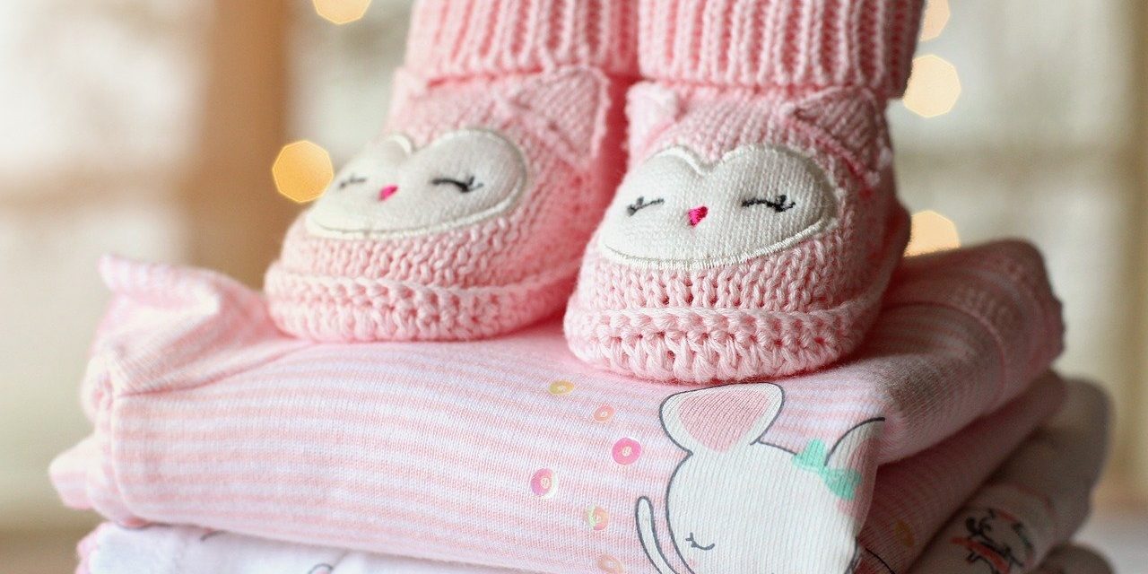 Pink baby booties