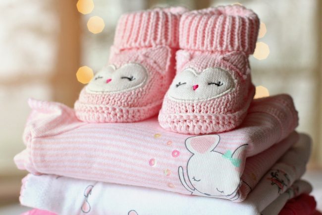Pink baby booties