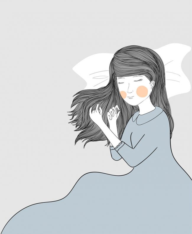 cartoon girl sleeping