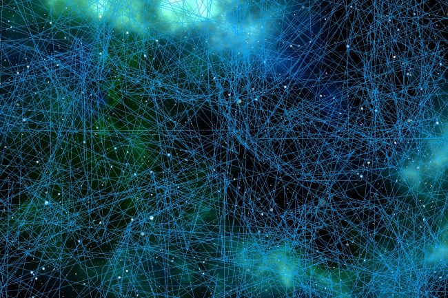 Connected web of brain neurons.